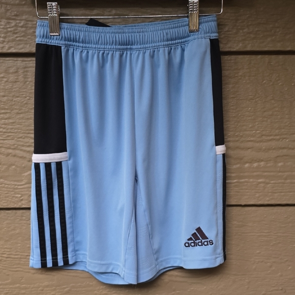 Adidas Boys Light Blue Athletic Shorts Large L climacool - Picture 1 of 9